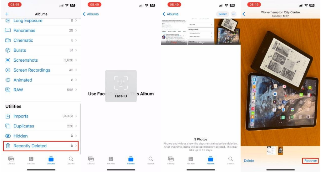 武陵源苹果14维修分享 iPhone14 上恢复已删除的照片 