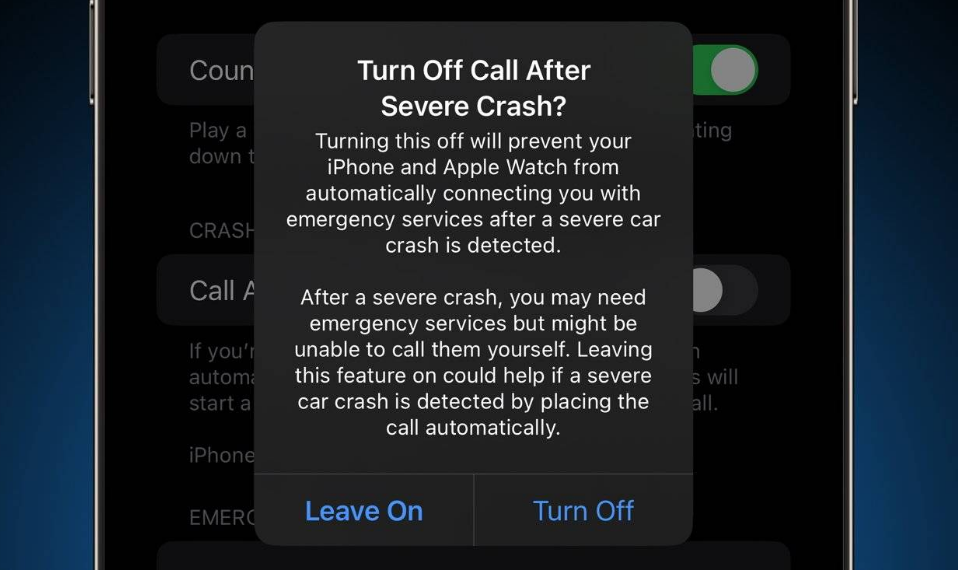 武陵源苹果14维修分享 iPhone 14 和 Apple Watch 上关闭崩溃检测 