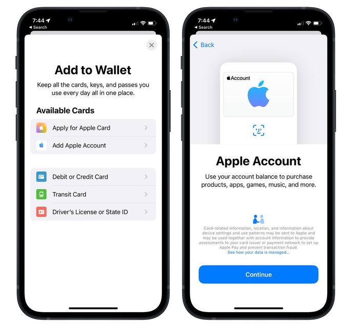 武陵源苹果手机维修分享iOS 15.5钱包App如何添加 Apple 账户 